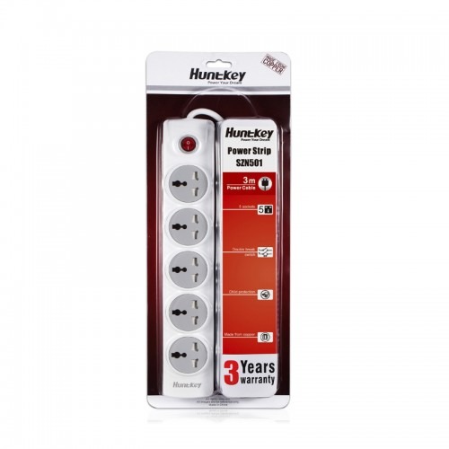 CompressJPEG.Online_img(500x500) (97) Huntkey SZN501 5 Port 3 Pin Power Strip with Surge protection - Image 1