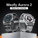 Weofly Aurora 2 AMOLED AOD Display Bluetooth Calling Smartwatch (Black and Silver) - Image 3